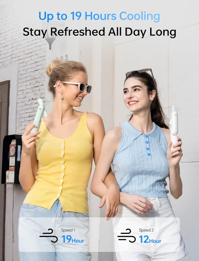 Detalle de JISULIFE Mini Handventilator 3-in-1 (USB, Powerbank & Taschenlampe) – kompakt für Reisen