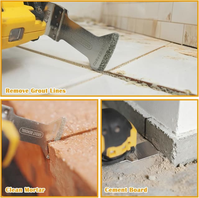 Detalle 2 de 8PCS Diamond Oscillating Multitool Blades for Grout Removal and Mortar Cutting (Universal fit for Dewalt, Milwaukee, Ryobi, Rockwell & Fein)