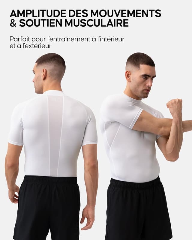 Detalle 2 de Danish Endurance Lot de 2 t-shirts de compression pour homme à séchage rapide