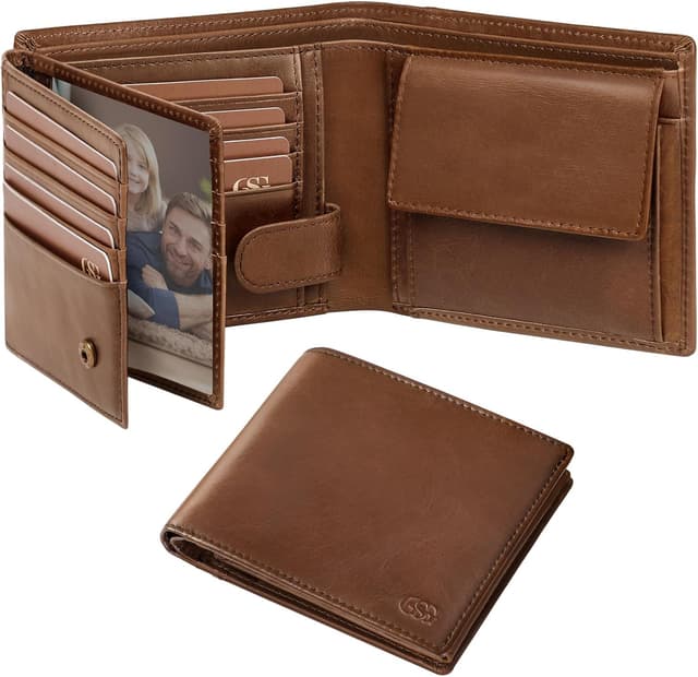 Detalle de GSG SINCE 1998 Mens Cowhide Leather Wallet 17-card đź‘›