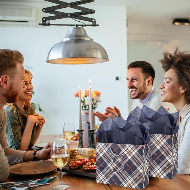 Thumbnail 6 de Mifferer medium gift bags (2 pcs) with tissue paper, cards and ribbon wrappers – 24.5 x 19.5 x 9.5cm