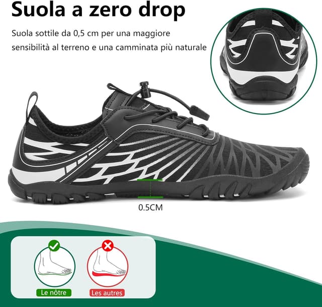 Detalle de SAGUARO Scarpe Barefoot minimaliste da donna da scoglio, traspiranti e ad asciugatura rapida (EU 35-43)