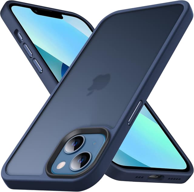 Detalle de Anqrp Matt Zero Serie für iPhone 13 Mini – dünne, matte Schutzhülle mit Kamera- und Kantenschutz, dunkelblau