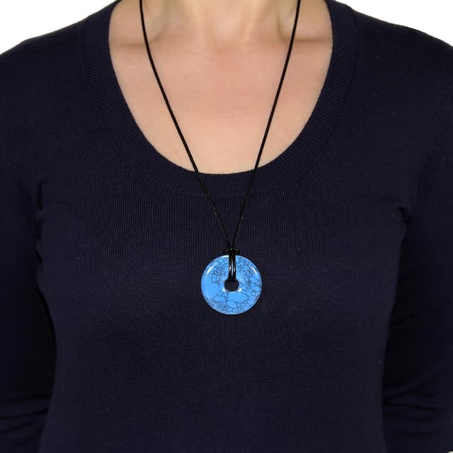 Detalle 2 de Collana Morella donut 80 cm con pendenti