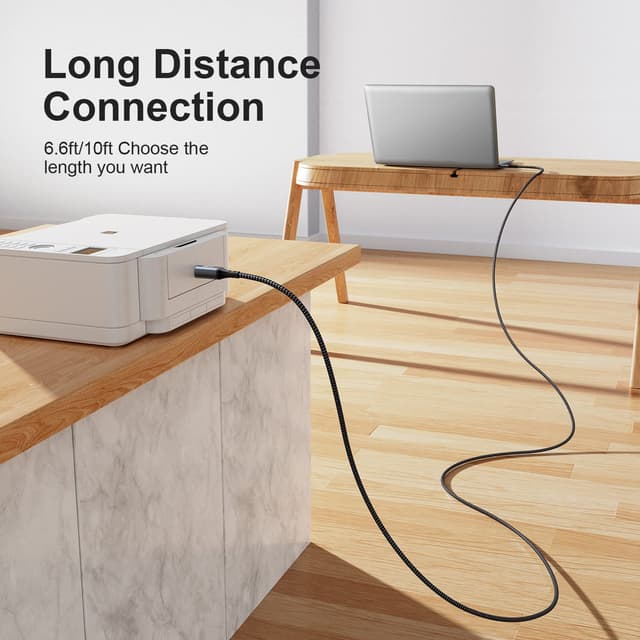 Detalle 2 de 3BAO USB 2.0 Printer Cable 5m