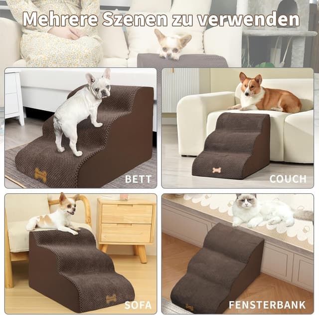 Detalle 2 de Nepfaivy Hundetreppe 3-stufig, 60x40x40 cm