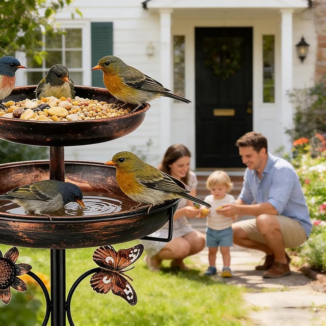 Thumbnail 4 de 45In Vintage Bird Feeder with Bath