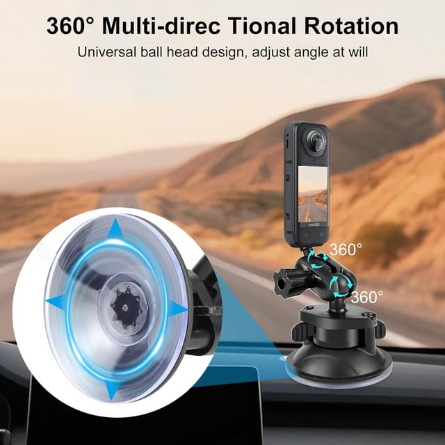 Detalle de PULUZ 1/4 Arm Saugnapfhalterung für Actioncams