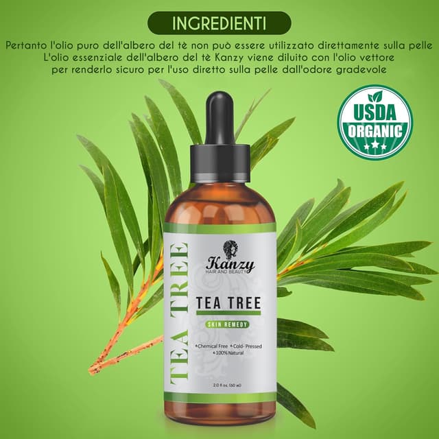 Thumbnail 6 de KANZY Tea Tree Oil 60 ml – Olio essenziale di albero del tè per viso, corpo, unghie, capelli e aromaterapia