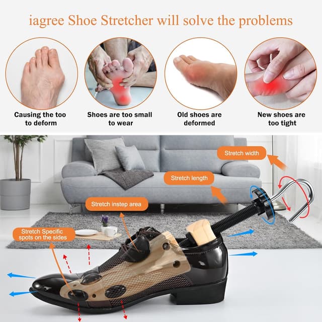 Thumbnail 2 de JJDPARTS Schuhspanner aus Buchenholz – 4-Wege Schuhdehner für Herren & Damen, mit Schuhlöffel