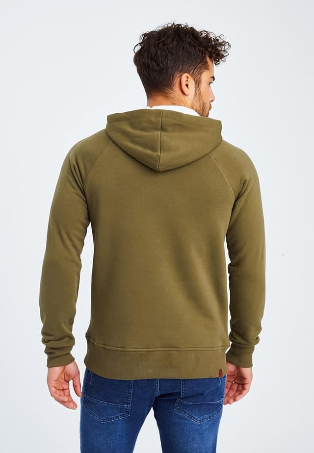 Detalle de Leif Nelson felpa con cappuccio uomo LN-8125 cachi, Large