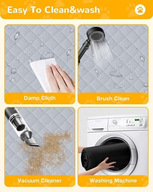 Detalle de Lekespring Kofferraumschutz für Hunde (wasserdicht, kratzfest) mit Seiten- und Ladekantenschutz – Grau, 136 x 106 cm