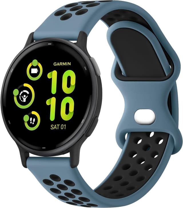 Detalle 2 de 20mm Quick Release Silicone Strap for Garmin Vivoactive 5/3 and More (Replacement Band)