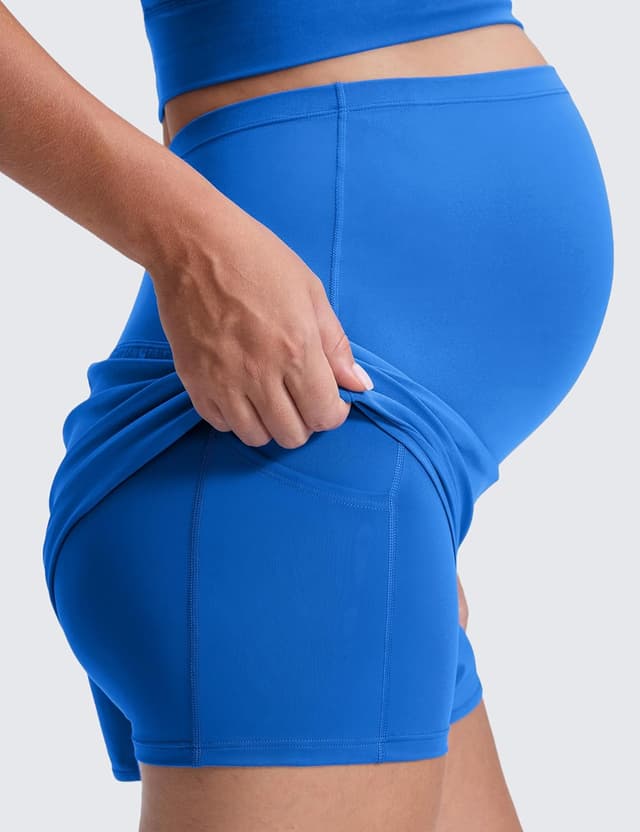 Detalle de CRZ YOGA shorts de maternité 2 en 1 Femmes Feathery-Fit Soft, hauteur super haute et poches