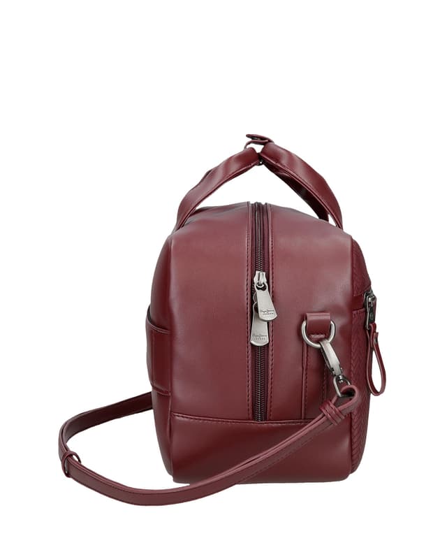 Detalle 2 de Pepe Jeans Sprig neceser bandolera con bolsillo frontal burdeos