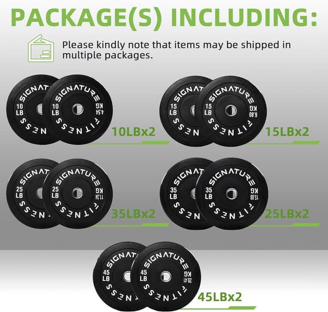 Detalle 2 de Fitvids Olympic Bumper Plates Set (2-inch) – Virgin Rubber Weight Plates for Strength & Lifting