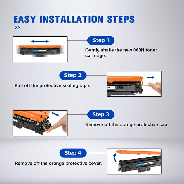 Detalle de Pack de 4 cartouches toner compatibles Canon 069 / 069H (Noir + CMJ) pour Canon imageCLASS et LBP