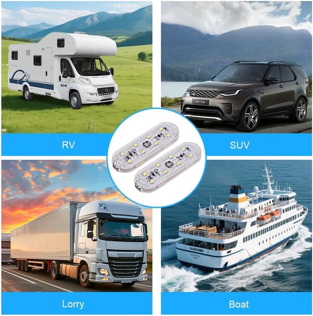 Thumbnail 6 de URAQT Luce notturna LED per auto 8 LED, 2 pezzi