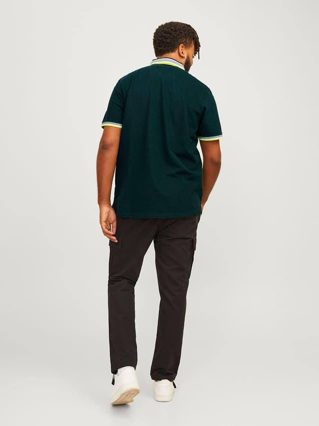 Detalle de JACK & JONES Jjepaulos Herren Polohemd aus Piqué – 1er Pack