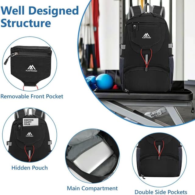 Detalle de flintronic Zaino pieghevole ultraleggero da trekking e ciclismo (20 litri) impermeabile