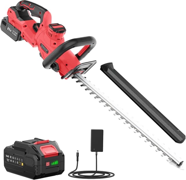 Detalle de Tagliasiepi a batteria 21V con lama 51 cm e batteria 4,0Ah (taglio 16 mm) regolabile a 180°