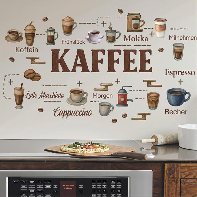 Detalle 2 de KAIRNE Kaffee Wandaufkleber 84 x 60 cm