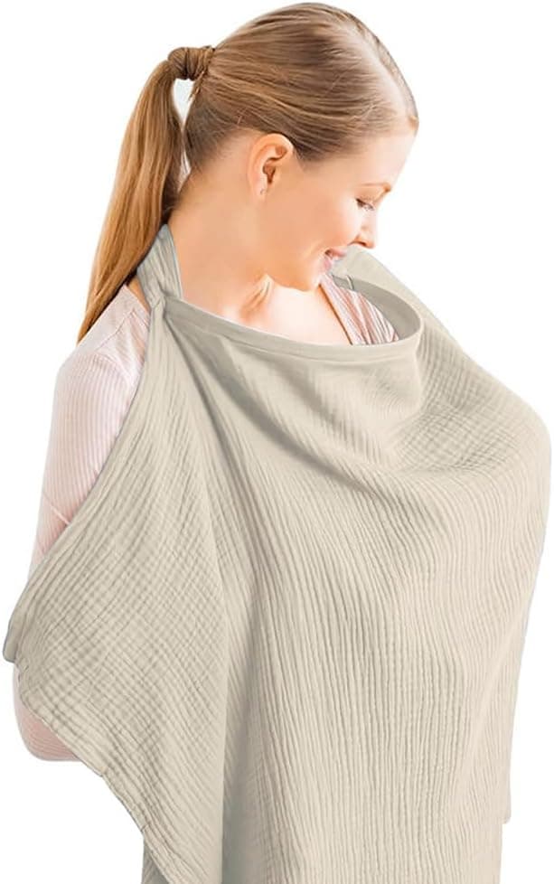 Detalle de Aolso muslin breastfeeding cover, 100% cotton