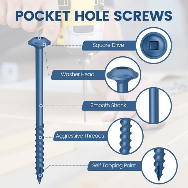 Thumbnail 4 de Kryonix Pocket Hole Screws 1 1/4" 1000pcs 📐