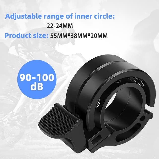 Detalle 2 de Fahrradklingel Mountainbike im O-Design: Aluminium-100 dB Fahrradglocke am Lenker