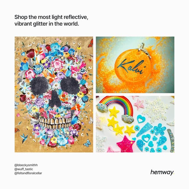 Thumbnail 5 de Hemway Craft Glitter Fluorescent Peach 100g