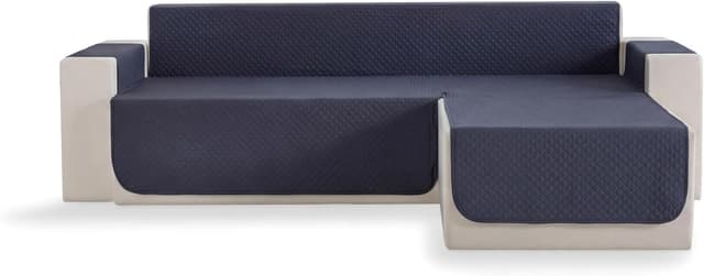 Detalle 2 de Todocama copridivano imbottito traspirante in poliestere, grigio scuro, chaise destra 200 cm