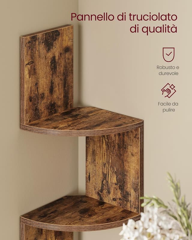 Thumbnail 6 de VASAGLE LBC630K01 Mensola angolare da parete con luci LED RGB, 5 ripiani e telecomando