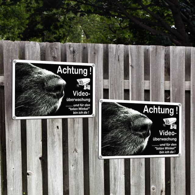 Detalle 2 de Goodvia Hundewarnschild 20 x 30 cm, 2er-Set