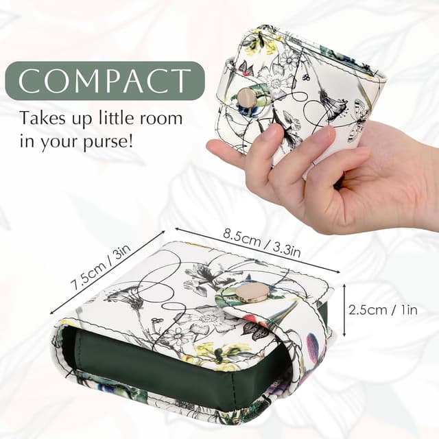 Detalle 2 de kilofly Genuine Leather Double Lipstick Case with Mirror & Gift Box