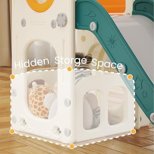 Thumbnail 6 de hoopyosms Tobogán Infantil con Escalera y Baloncesto