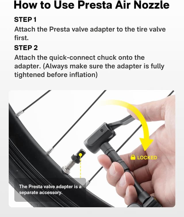 Detalle 2 de HOTO Mini Bike Tire Pump 150 PSI electric pump