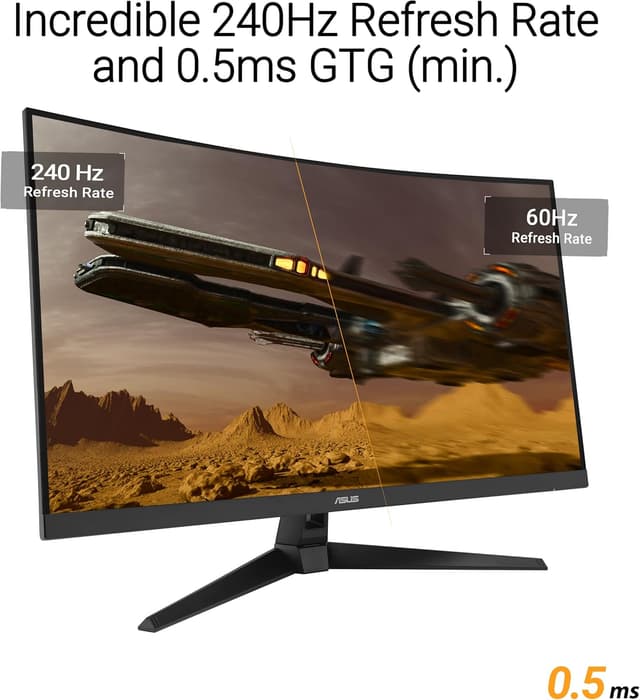 Detalle de ASUS TUF Gaming VG32VQM5AZ 32" Curved Full HD Gaming Monitor (240Hz, 0.5ms, FreeSync Premium)