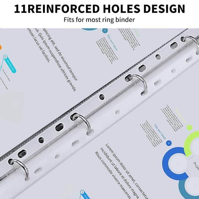 Detalle de Atoke 200-pack A4 Punched Pockets (60 micron) clear binder sleeves