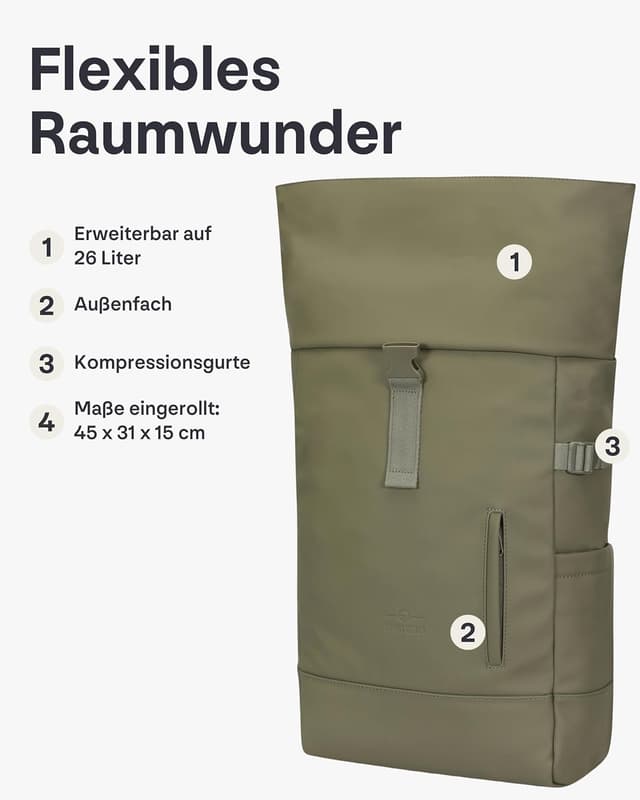 Detalle de Harvey Large Rolltop Rucksack 21 l