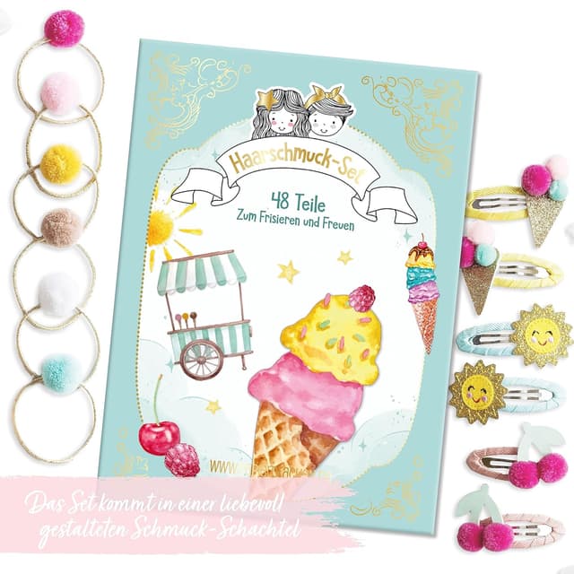 Thumbnail 1 de Papierdrachen 48 Haarspangen und Haargummis für Kinder 🎀