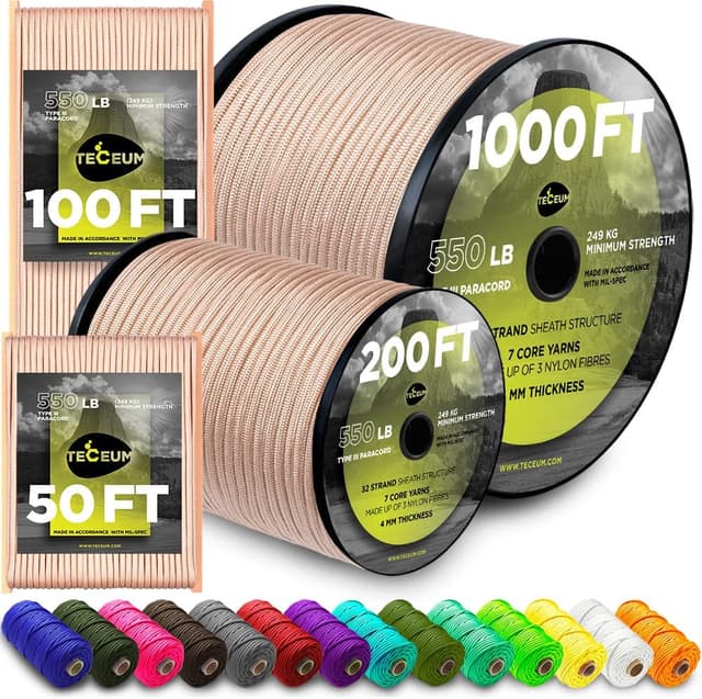 Imagen de TECEUM Paracord Type III 550 Beige 15 m en OfertitasTOP
