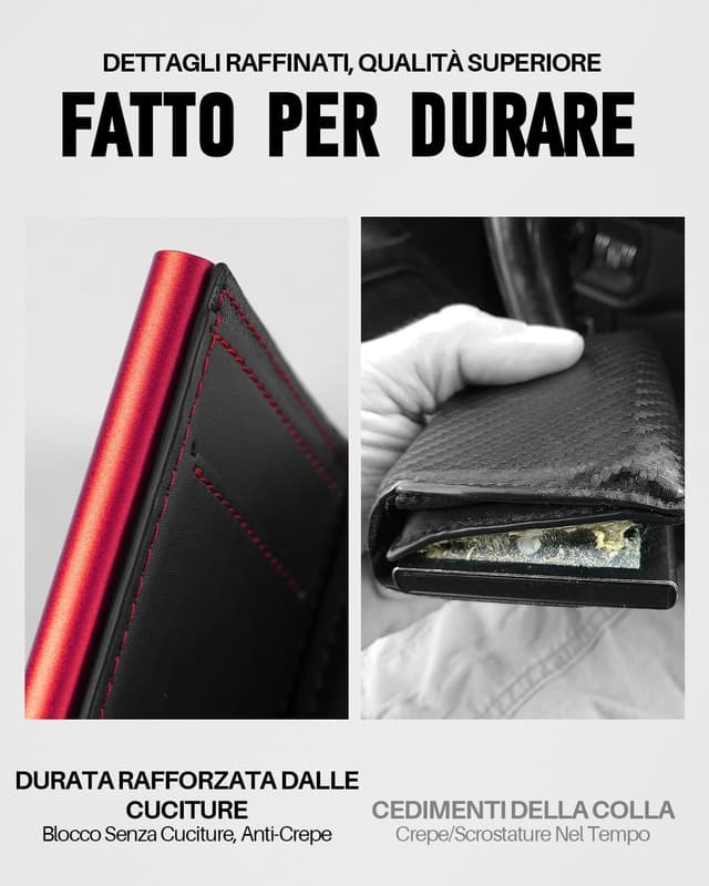 Detalle de MYSHION Portafoglio RFID trifold 10,3 x 7 x 1,5