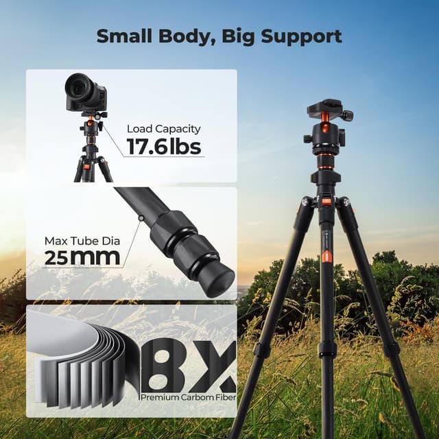 Thumbnail 3 de K&F Concept Treppiede Carbonio 162 cm