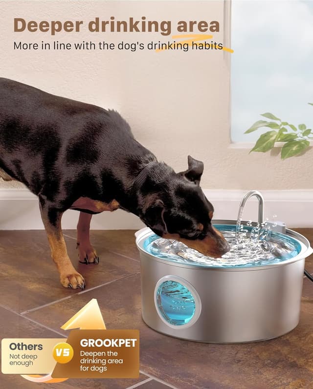 Detalle 2 de GROOKPET Stainless Steel Dog Water Fountain 7L