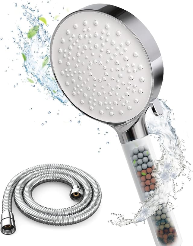 Thumbnail 6 de Newentor High Pressure Shower Head with 6 Modes (Silver-Black) – universal water-saving handheld