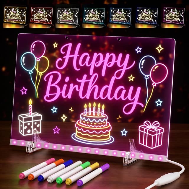 Detalle de Priksia Luminous LED Drawing Board for Children – Doodle Glow with 7 Colours