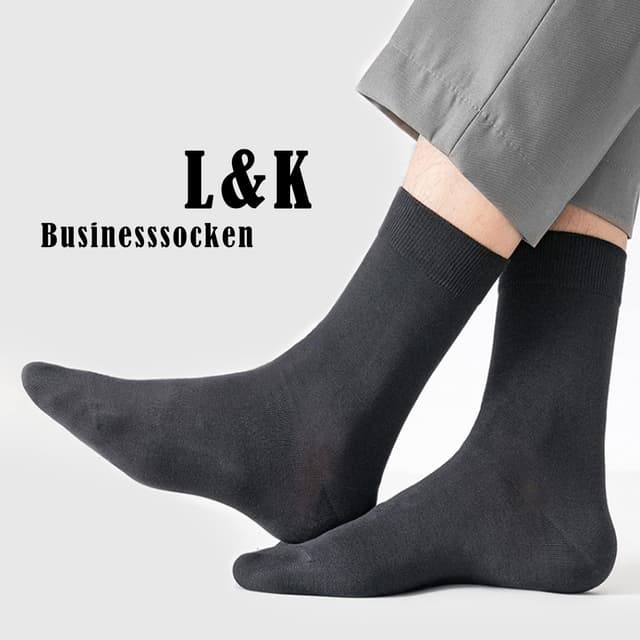 Detalle de L&K-II calzini lunghi uomo e donna 12/24 paia in cotone bianchi e neri 92216