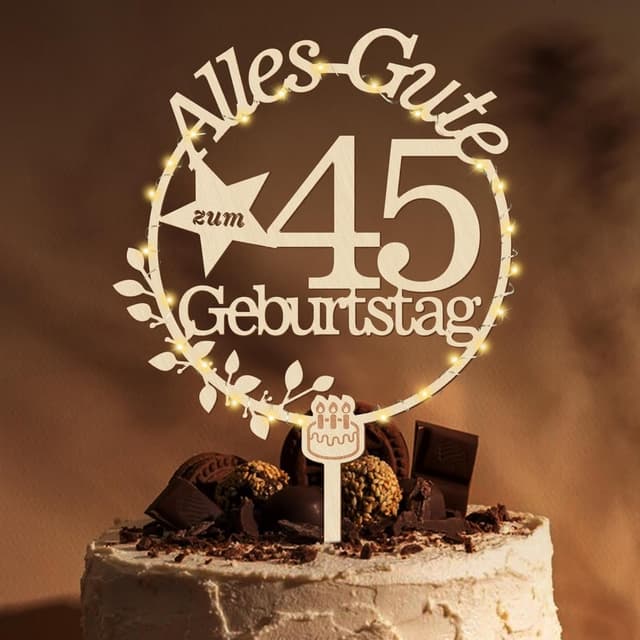 Thumbnail 6 de Giftota Cake Topper 14. Geburtstag Holz mit LED 🎂