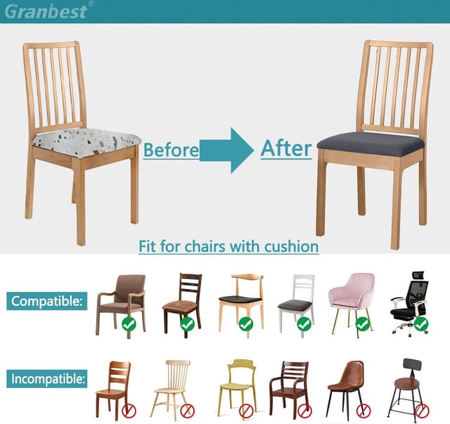 Detalle 1 de Granbest Fundas de Asiento para Silla de Comedor