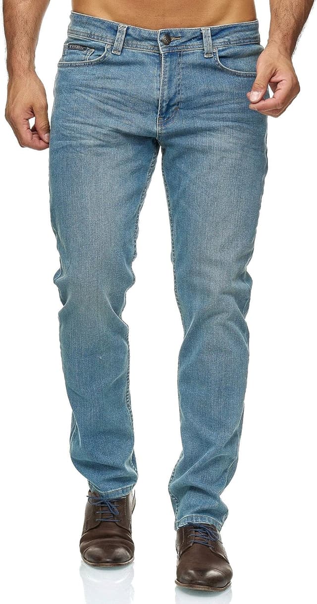 Detalle de BARBONS Herren-Jeans Regular-Fit Stretch mit Straight-Cut – Design in Germany